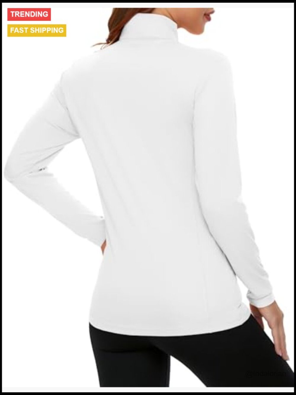 Women's Long Sleeve 1/4 Zip UPF50+ Sun Protection Quick Dry Rash Guard Tee - Picture 2 of 7
